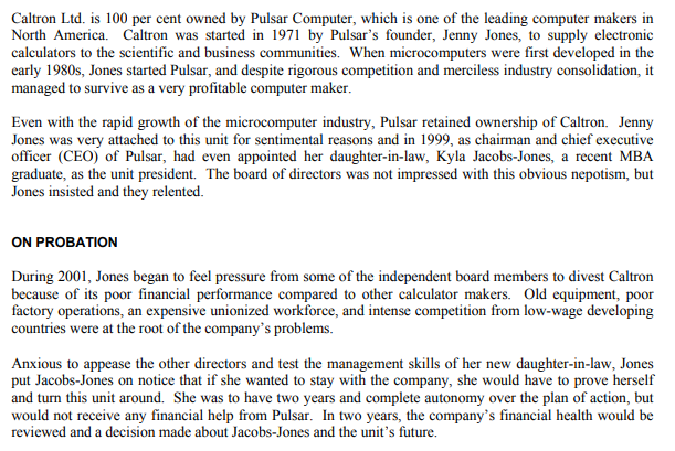  Caltron Ltd. is 100 per cent owned by Pulsar Computer, which