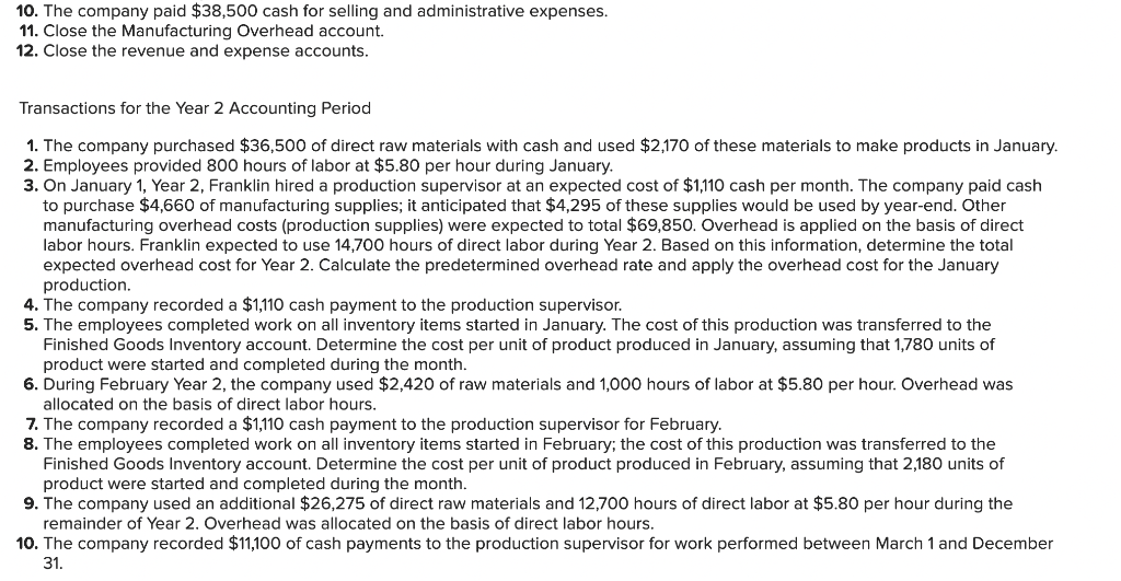 11-1, 11-2, 11-3 The following events apply to Franklin Manufacturing Company. Assume