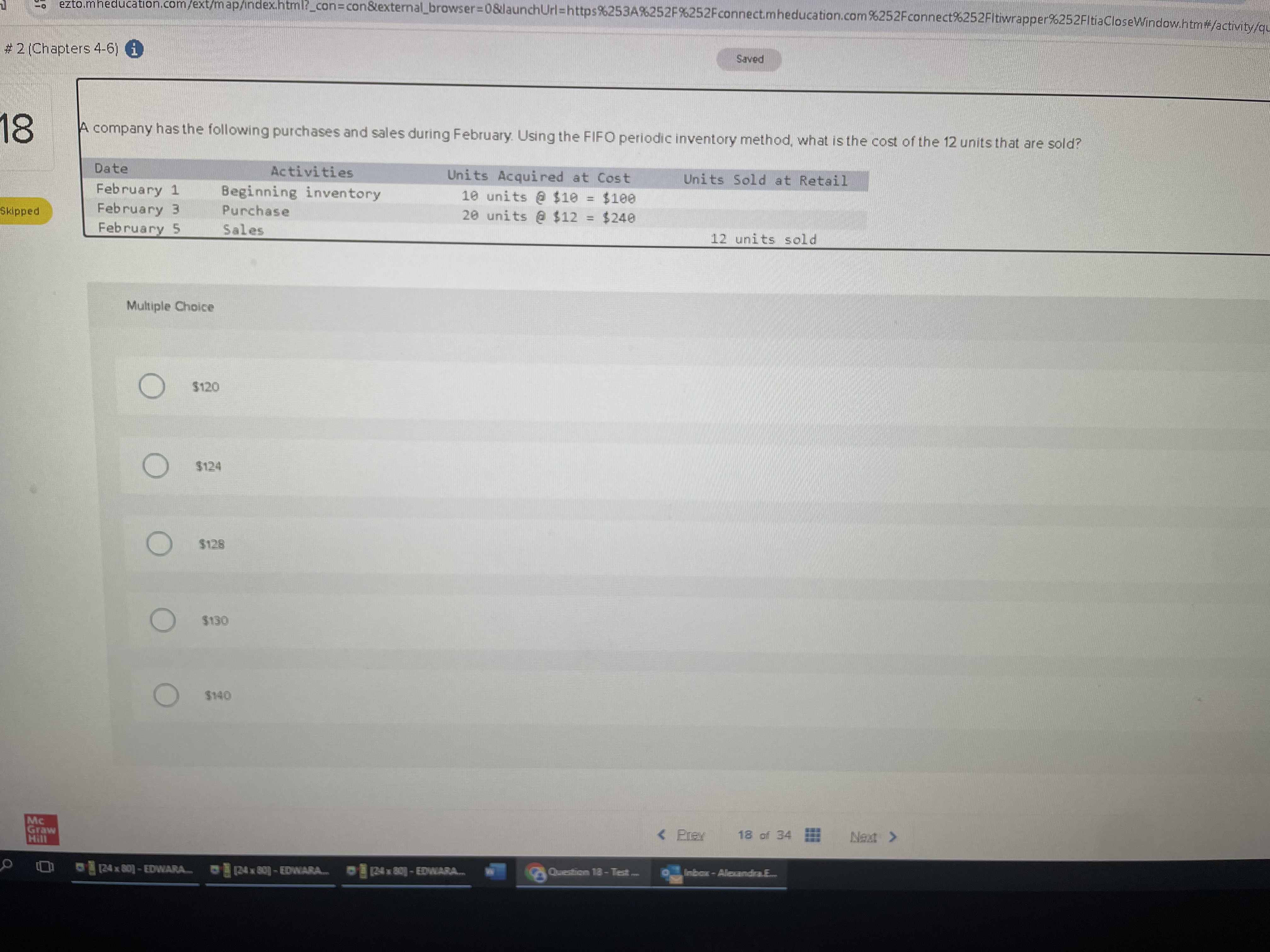  # 2(Chapters 4-6) Sawed 18 A company has the following purchases