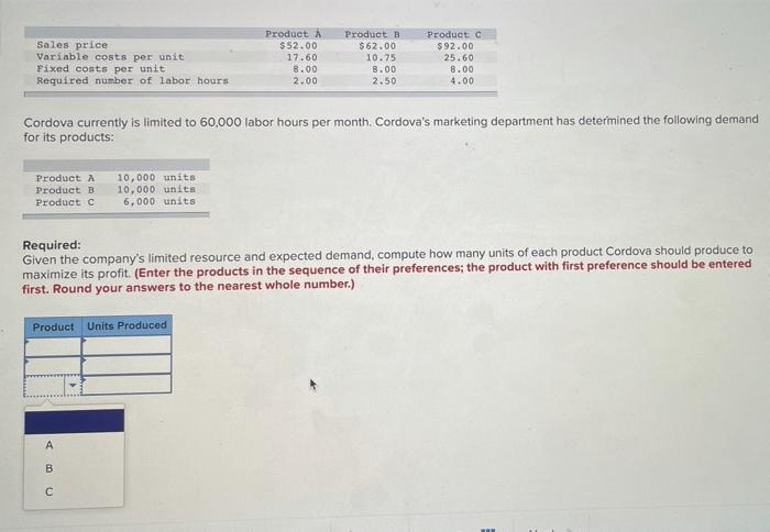  Sales price Variable costs per unit Fixed costs per unit Required