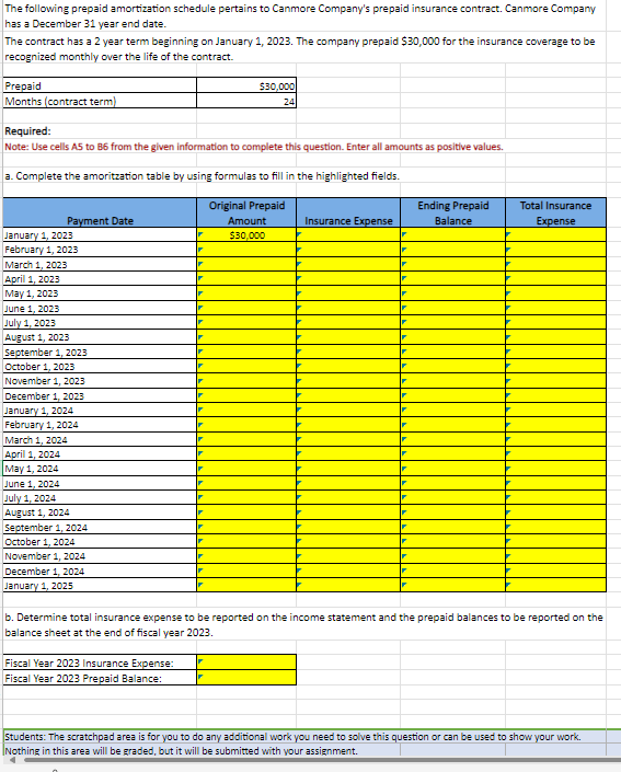  This question needs to be solved using excel formulas such as