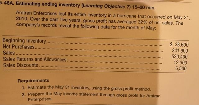 Objective 6) 20-25 min. A & R Industrial Supply shows the following