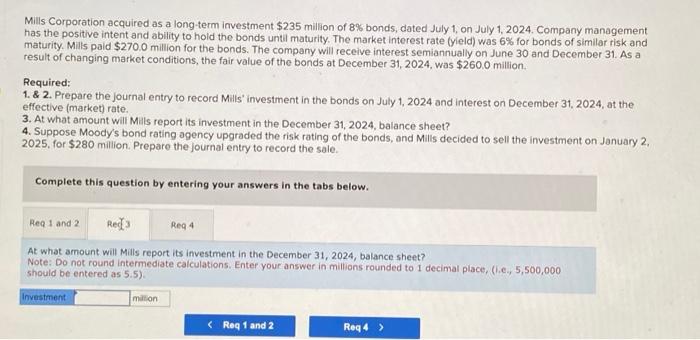 bonds, dated July 1, on July 1,2024. Company management has the positive