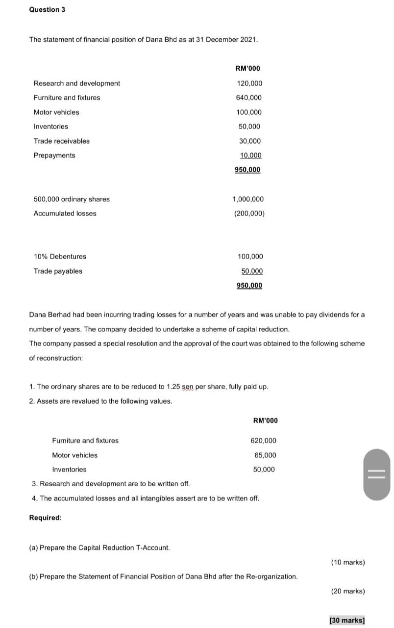 please show complete working to address amount :) Question 3 The statement