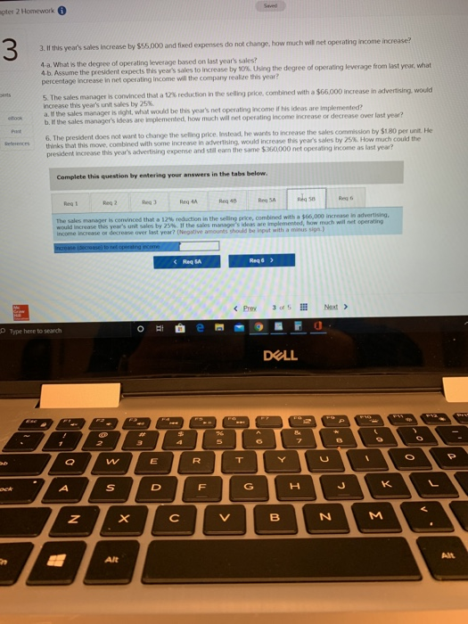 point in dollar sales 3. If this year's sales increase by $55.000