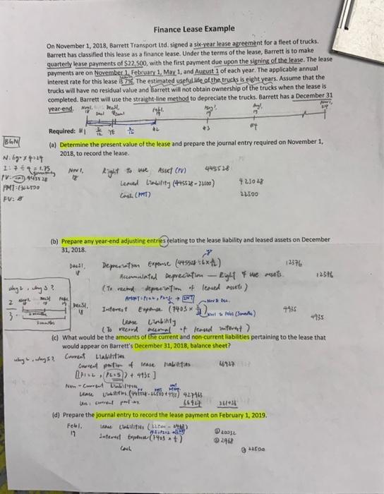 Please explain Question (c), why the calculation of current portion of lease