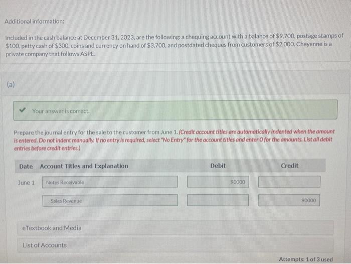 to athletic-wear retailers. The following information is available for Cheyenne for the