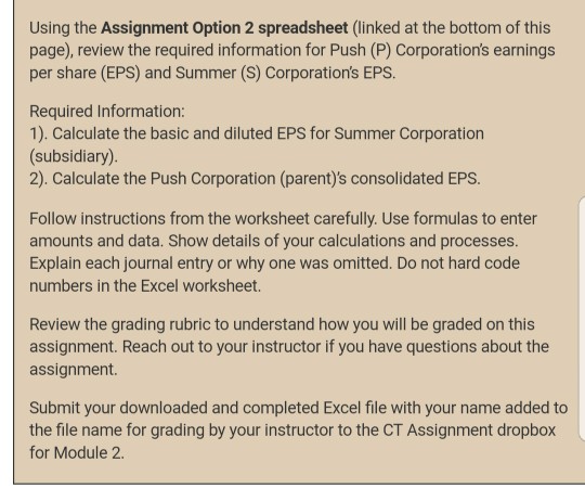  Using the Assignment Option 2 spreadsheet (linked at the bottom of