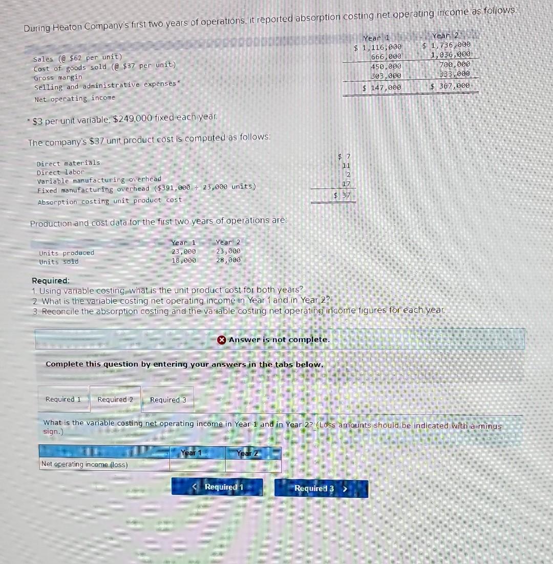 I need help with 2 and 3 please. During Heaton Company's