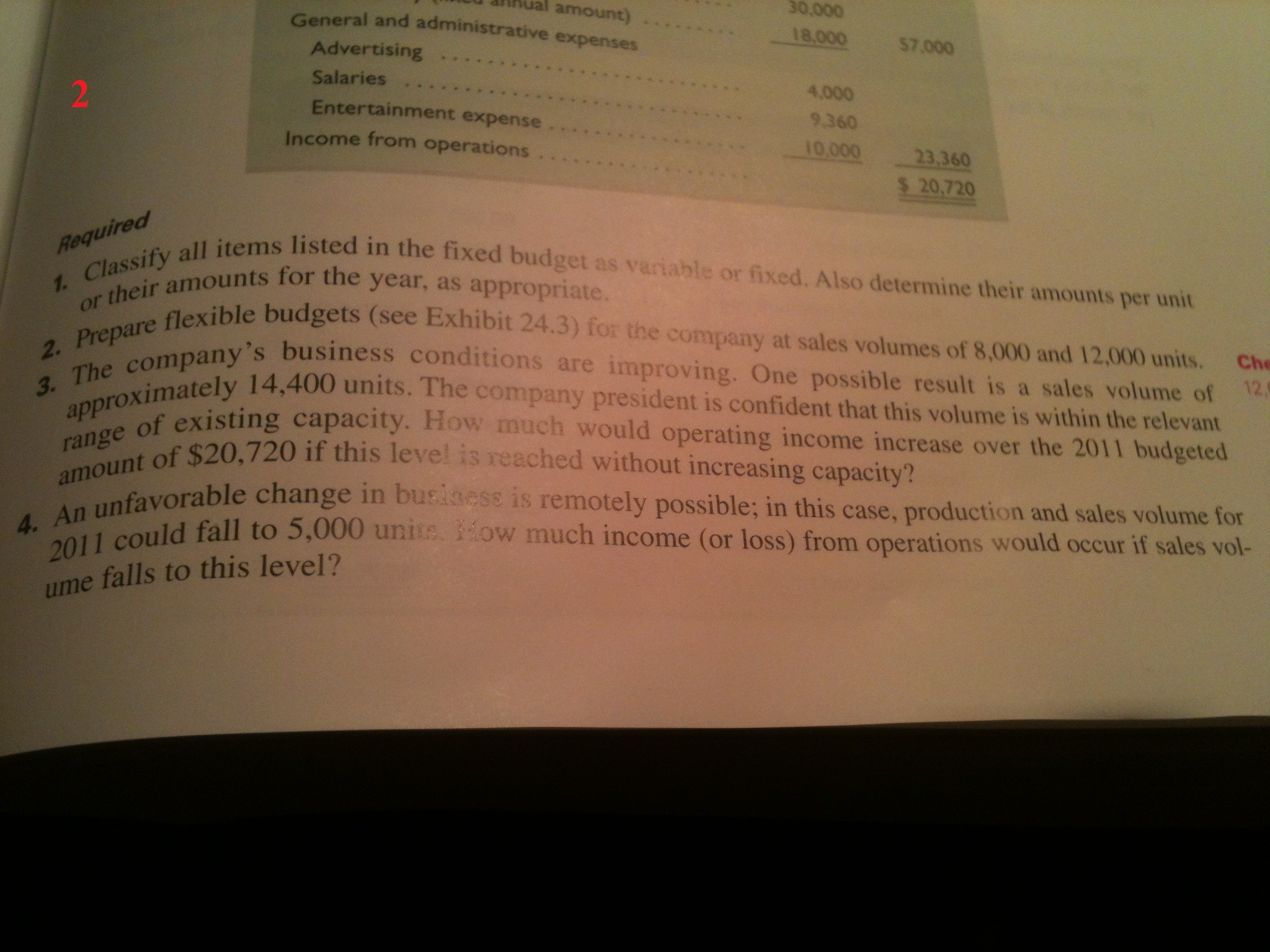 fixed. Also determine their amounts per unit or their amounts for the