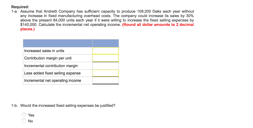 of Situations LO12-2, LO12-3, LO12-41 Andretti Company has a single product called