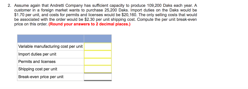 a Dak. The company normally produces and sells 84,000 Daks each year