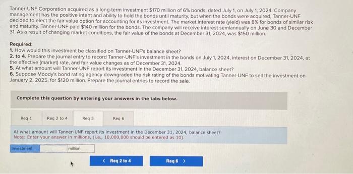 the bonds until maturity, but when the bonds were acquired, Tanner-UNF decided