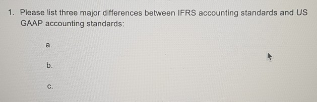 1. Please list three major differences between IFRS accounting standards and