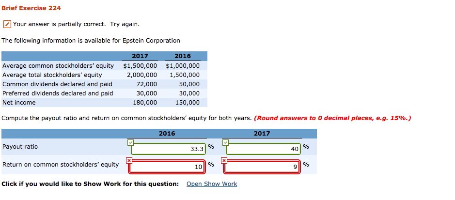  Brief Exercise 224 Your answer is partially correct. Try again. The