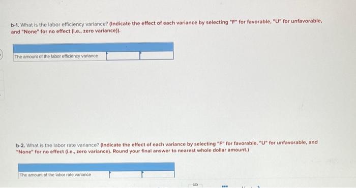 variance by selecting "F" for favorable, "U" for unfavorable, and "None" for