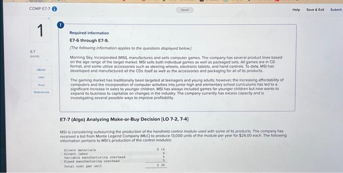  Required information E7.6 through E7.9. [The following information applies to the