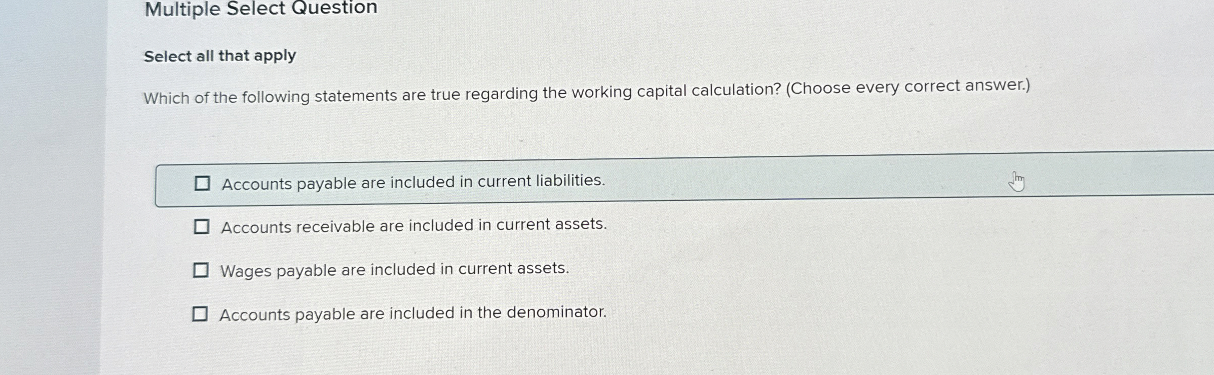 Multiple Select Question Select all that apply Which of the following