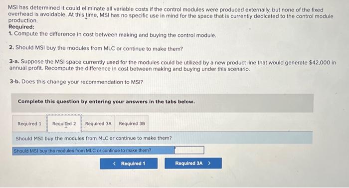 avoidable. At this time, MSI has no specific use in mind for