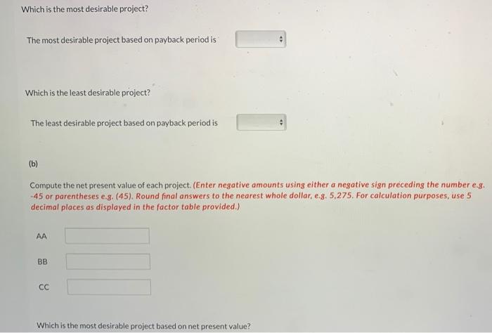 new projects, each requiring an equipment investment of $27,280. Each project will