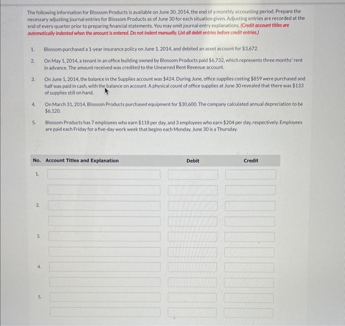 What is the full answer to this problem? The following information for
