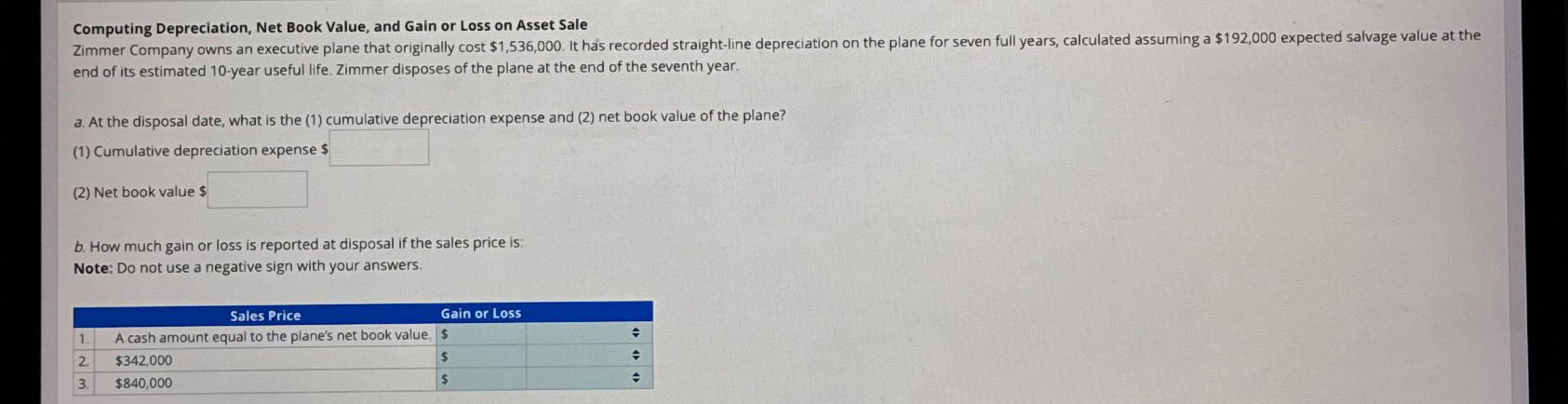  Computing Depreciation, Net Book Value, and Gain or Loss on Asset