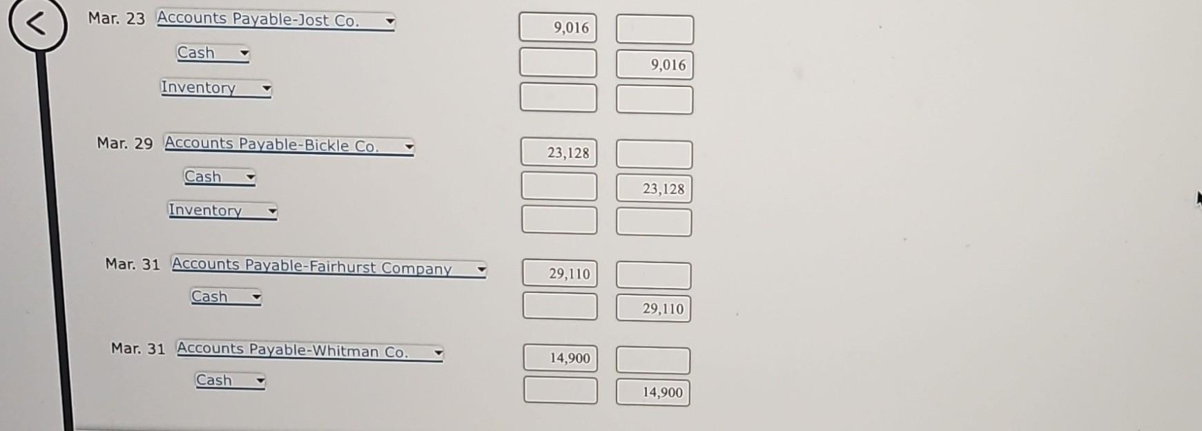 Niles Co. during March of the current year: Mar. 1. Purchased merchandise