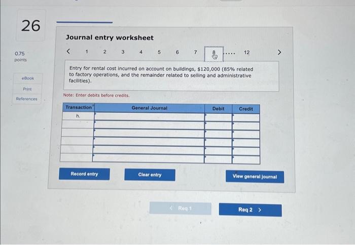 e. Maintenance costs incurred on account in the factory, $54,000. t. Advertising