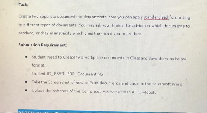  Task: Create two separate documents to demonstrate how you can apply