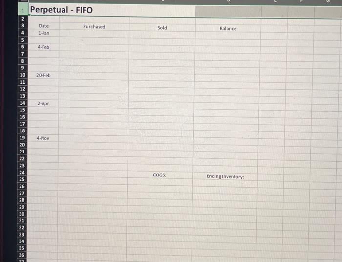 system, FIFO cost flow. c. Periodic system, Lifo cost flow. d. Perpetual