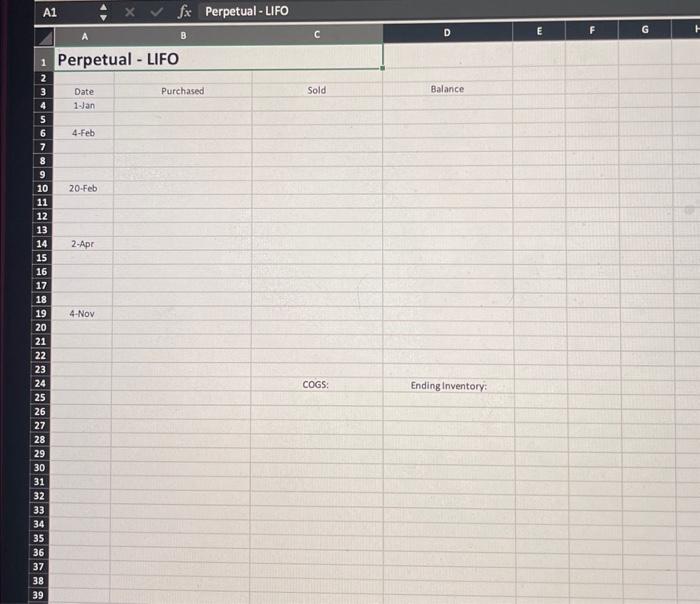 system, LFO cost flow. e. Periodic system, weighted-average cost thow. f. Perpetual