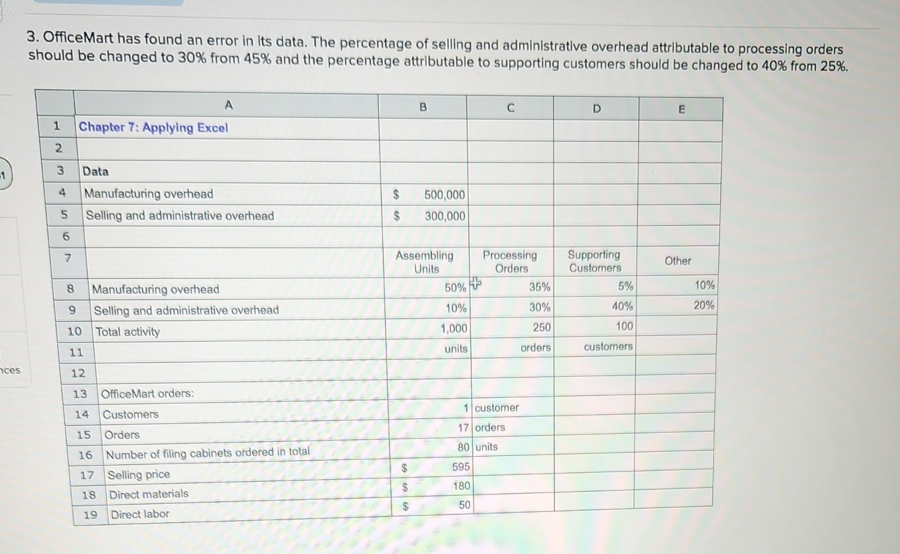 with a? below Review Problem: Activity-Based Costing Perform the first stage allocations