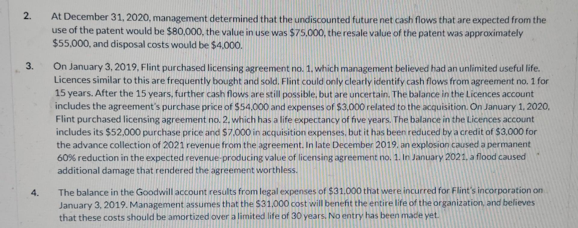 2020, for income statement and SFP Flint Corporation, a private entity reporting