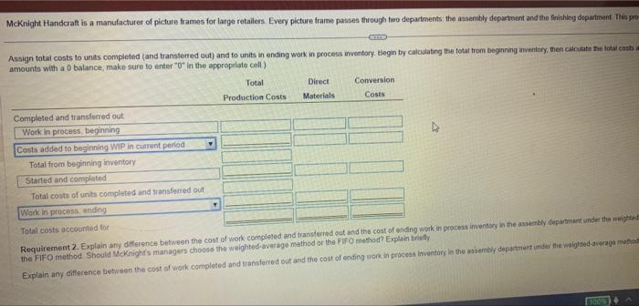 to enter "0" in the appoopriate cell) Now summarize total costs to
