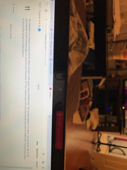  Chapters 14 &16 Saved Help Save& Exit Submit On January 1,