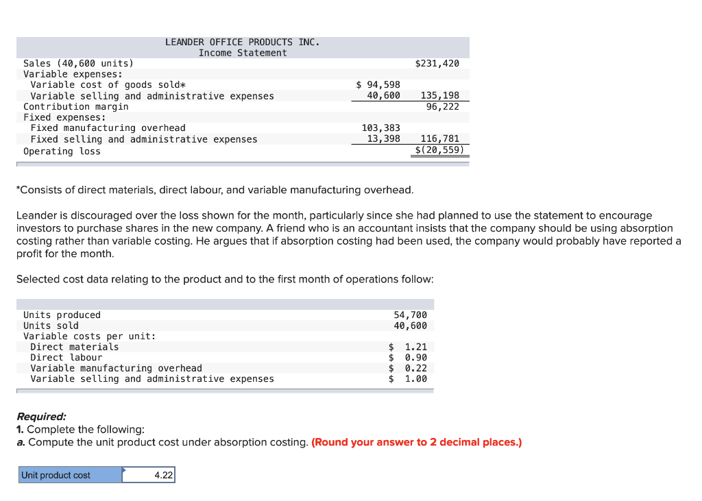 manufactured Goods available for sale Less: Ending inventory Gross margin Selling and