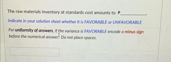 a lawn fertilizer called Hypergro. The company has developed standard costs for