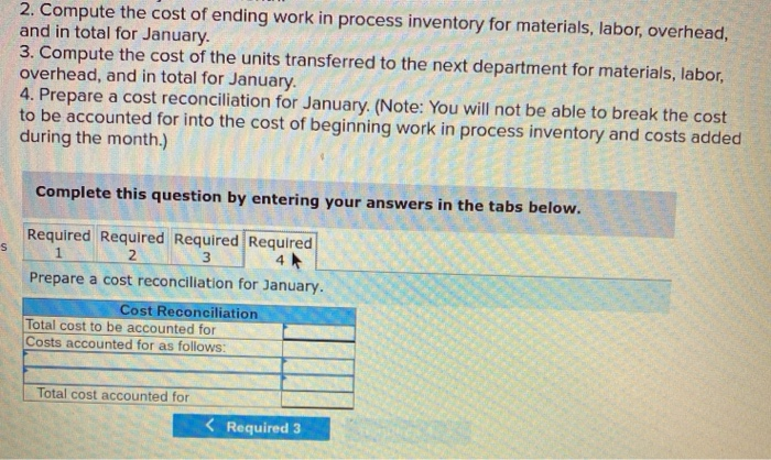 $690,754 in total. The ending work in process inventory in January consisted