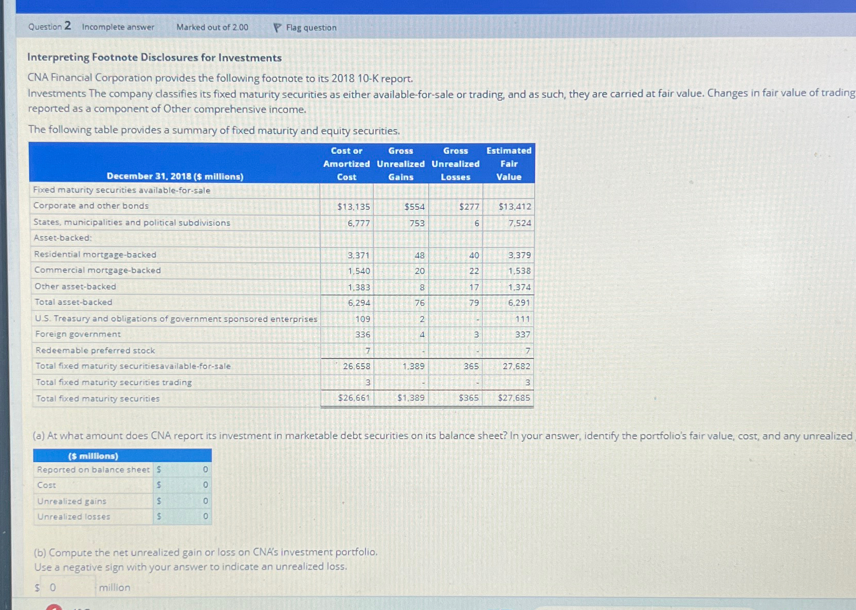  Question 2 Incomplete answer Marked out of 2.00 Flag question Interpreting