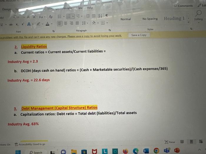 Chapter 13. Compare your solution with the industry average and provide analysis.