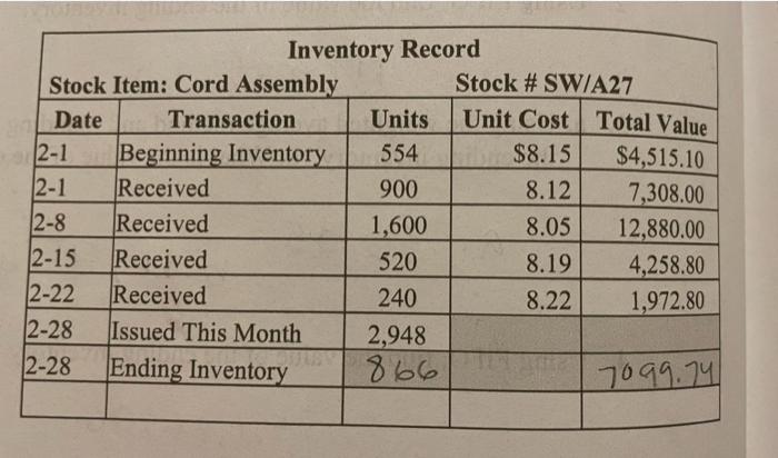 a. using the weighted average method and rounding to the nearest cent,