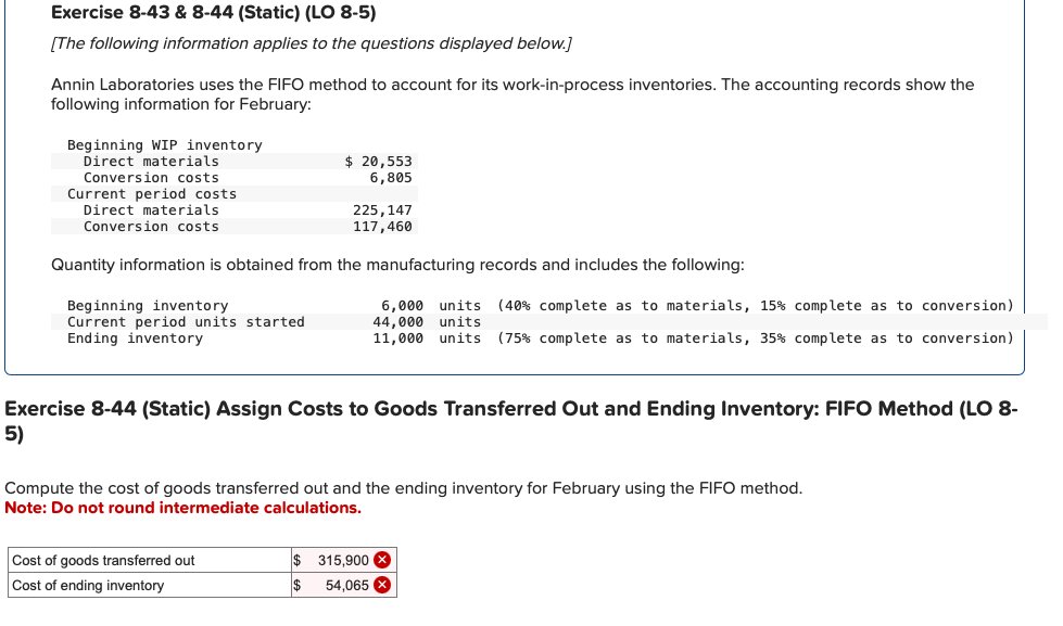  Exercise 8-43 \& 8-44 (Static) (LO 8-5) [The following information applies