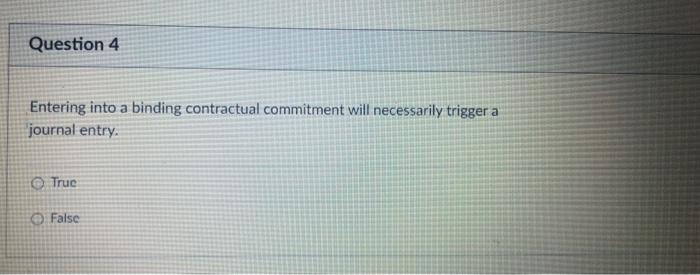  Entering into a binding contractual commitment will necessarily trigger a journal