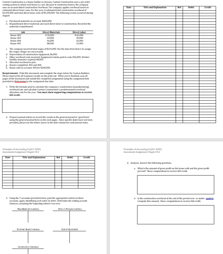  Please complete the worksheet and all requirements. 