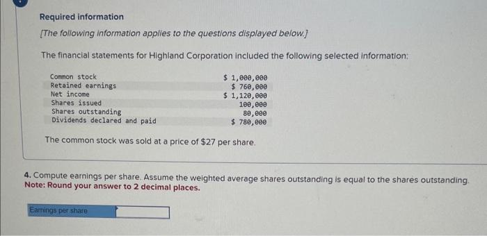 at a price of $27 per share. Required: 1. What is the