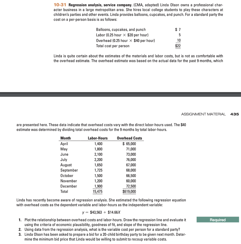 10-31 This is ONE question. Please read and answer ALL parts of