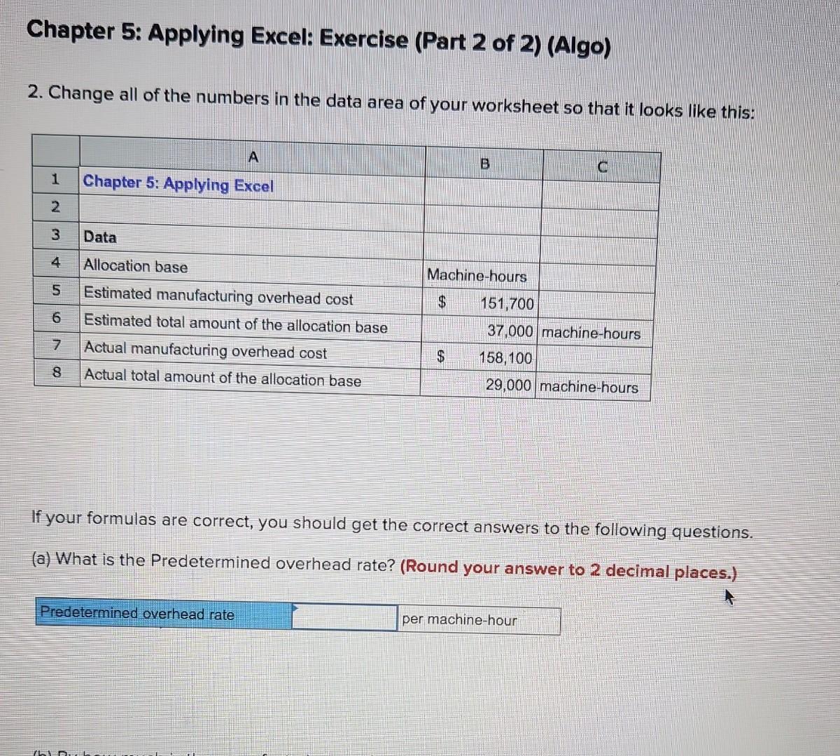 the Applying Excel form and enter formulas in all cells that contaln