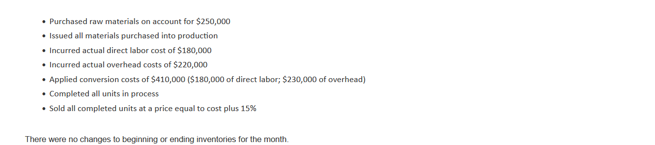 Assume that Four Company uses backflush costing with two trigger points: the