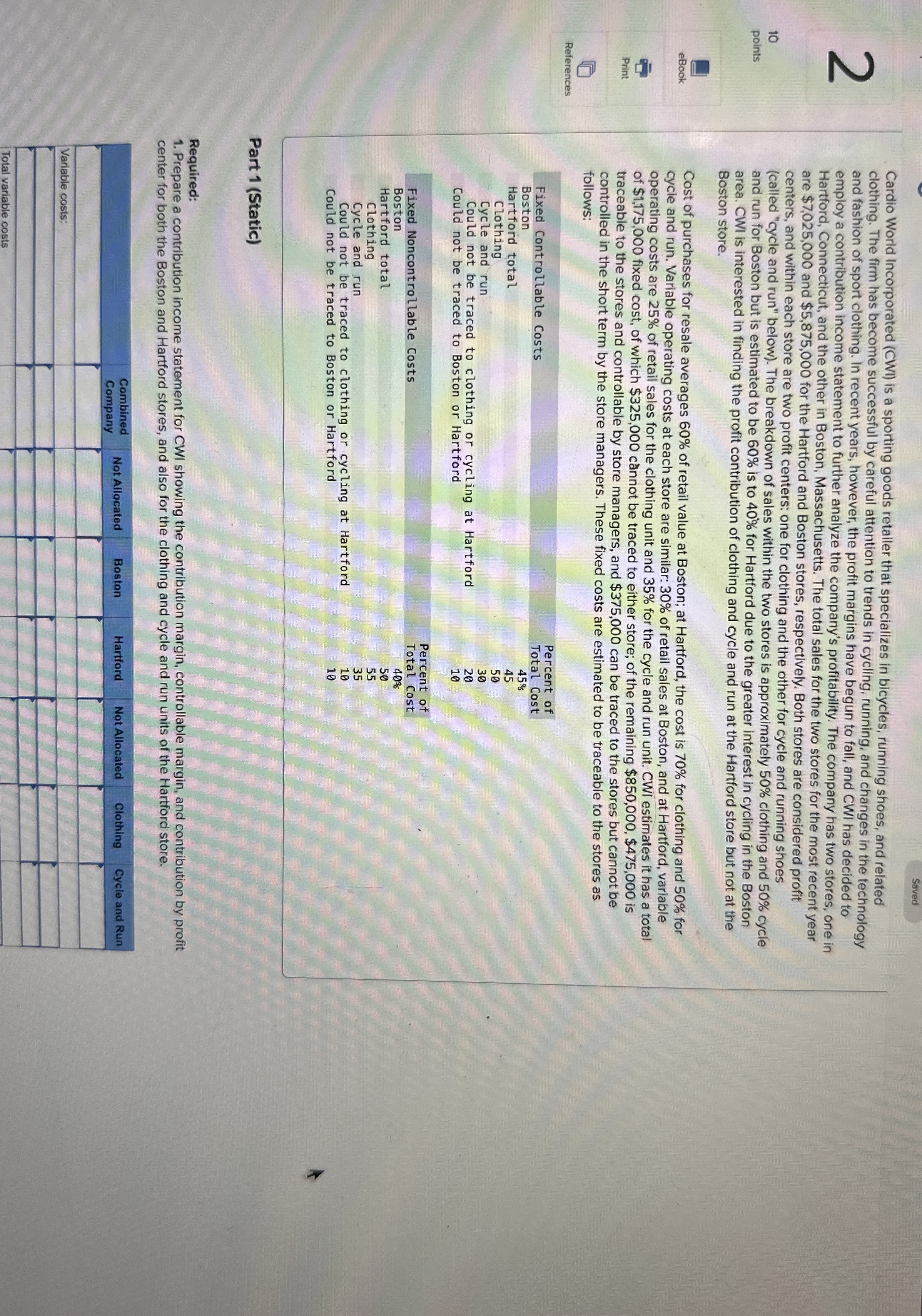  Saved 2 Cardio World Incorporated (CWI) is a sporting goods retailer