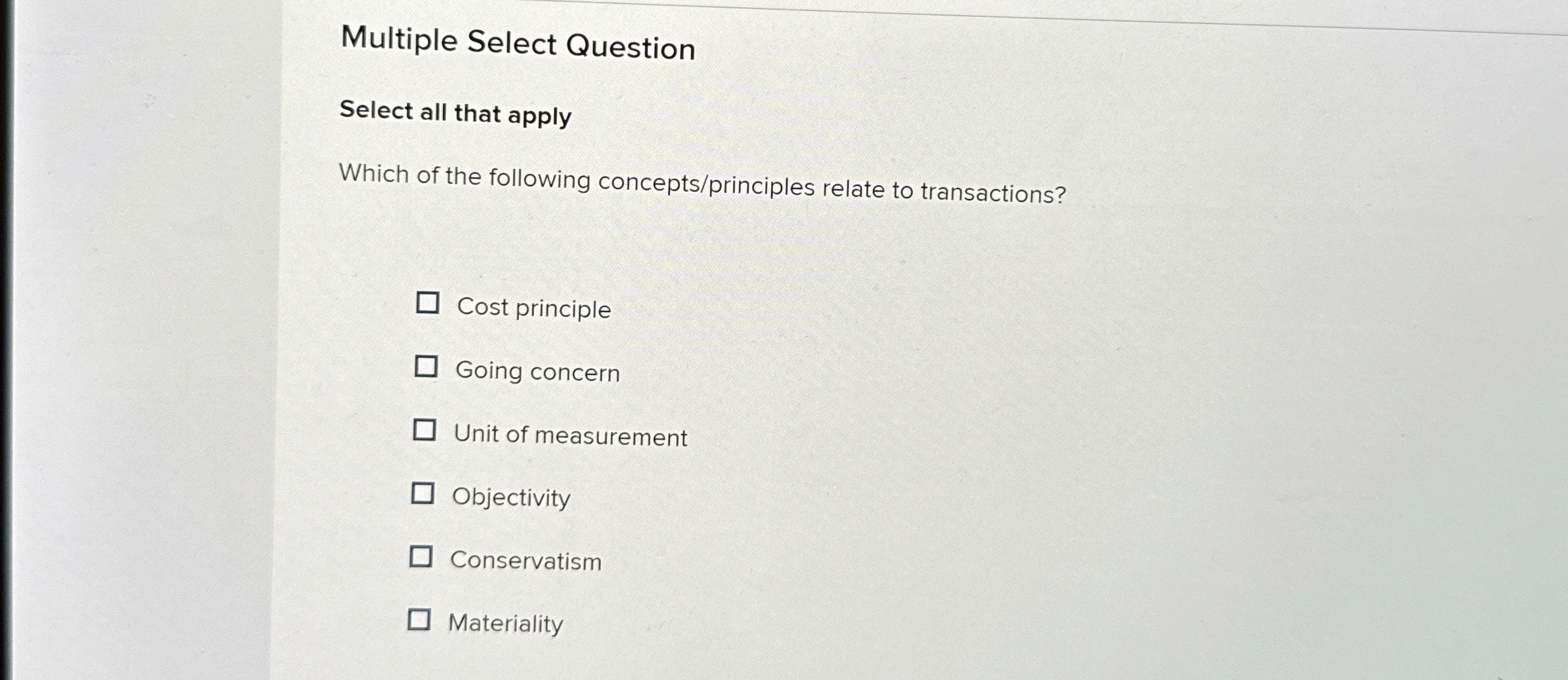  Multiple Select Question Select all that apply Which of the following